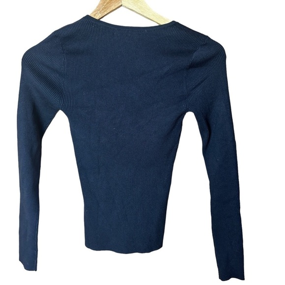 Madewell Wide Ribbed Black Sweater Top XS - Picture 6 of 10